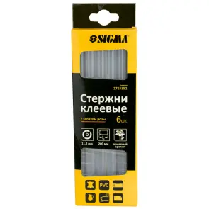 Стрижні клейові Ø11.2×200мм 6шт (запах троянди) SIGMA (2715351) №2