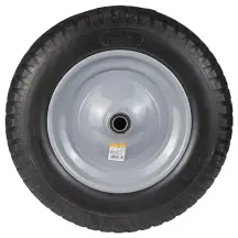 Колесо для тачки безкамерне поліуретанове 14" (3.50-8) 370×80мм вісь Ø16мм довжина 90мм FLORA (5058364)