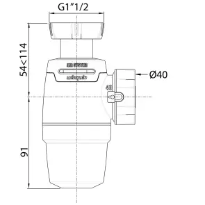 Сифон для кухонной мойки Neo Air 1½"×Ø40мм WIRQUIN (9542331) №2