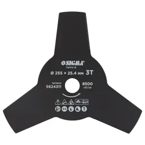 Нож для триммера Ø255×25.4мм 3Т SIGMA (5624311) №1