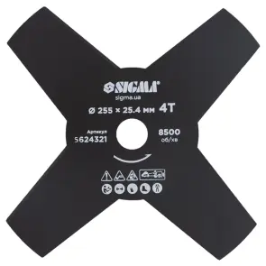 Нож для триммера Ø255×25.4мм 4Т SIGMA (5624321) №1