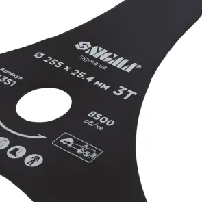 Нож для триммера Ø255×25.4мм 3Т заостренный SIGMA (5624351) №4