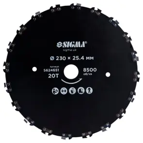 Диск для триммера Ø230×25.4мм 20Т цепной SIGMA (5624651) №1