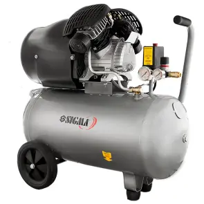 Компресор двоциліндровий 2.2кВт 412л/хв 8бар 50л SIGMA (7043711) №1