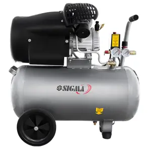 Компресор двоциліндровий 2.2кВт 412л/хв 8бар 50л SIGMA (7043711) №2