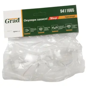 Окуляри захисні Wasp anti-scratch (прозорі) GRAD (9411665) №7