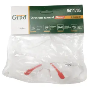 Окуляри захисні Hornet anti-scratch (прозорі) GRAD (9411705) №7