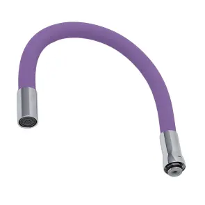 Излив (гусь) 3/4" для кухни силиконовый фиолетовый AQUATICA (XH-5243) (9793514) №4