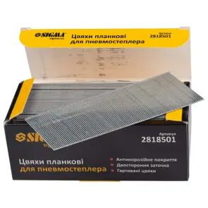 Гвозди планковые 50×1.25×1мм для пневмостеплера 5000шт SIGMA (2818501) №1