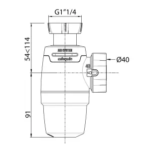 Сифон для раковины Neo Air 1¼"×Ø40мм с отводом WIRQUIN (9541356) №2