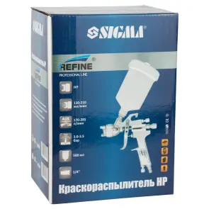 Краскораспылитель HP Ø1.4мм 170-285л/мин 3-3.5бар в/б 500мл (пласт) REFINE (6811411) №8