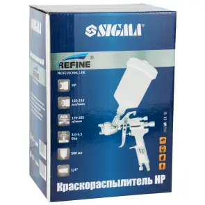 Краскораспылитель HP Ø1.6мм 170-285л/мин 3-3.5бар в/б 500мл (пласт) REFINE (6811421) №8