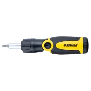 Отвертка с реверсом ломана + биты 12шт CrV SIGMA (4001961) №4