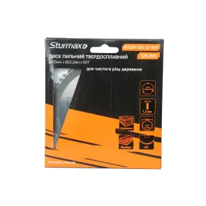 Диск пильный Sturmax 9022M-125-22-60T 125х22 мм 60 зубов по дереву №2