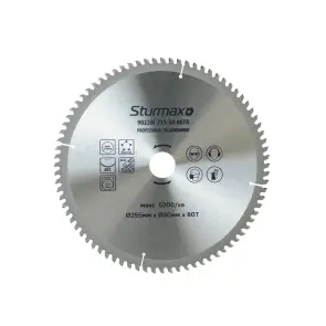 Sturmax 9022M-255-30-80TA Диск пильный 255х30 мм 80 зубов №1