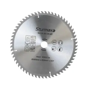 Sturmax 9022M-305-30-60T Диск пильный 305х30 мм 60 зубов по дереву №1