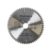 Sturmax 9022M-210-30-60TA Диск пильный 210х30 мм 60 зубов ламинат/алюминий/пластик