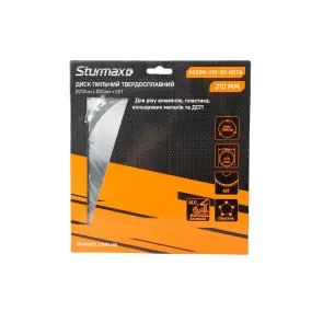 Sturmax 9022M-210-30-60TA Диск пильный 210х30 мм 60 зубов ламинат/алюминий/пластик №2