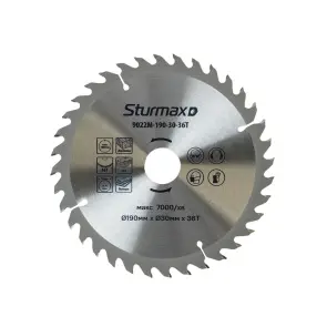 Sturmax 9022M-190-30-36T Диск пильный 190х30 мм 36 зубов по дереву №1