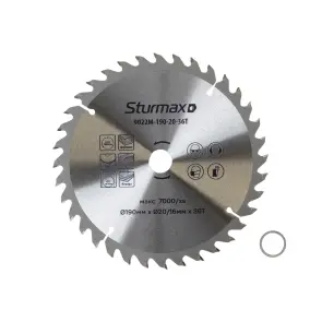 Sturmax 9022M-190-20-36T Диск пильный 190х20/16 мм 36 зубов по дереву №1