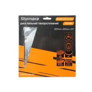 Sturmax 9022M-210-30-24T Диск пильный 210х30 мм 24 зуба по дереву №2