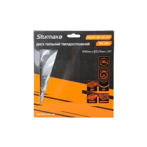 Sturmax 9022M-185-20-24T Диск пильный 185х20/16 мм 24 зуба по дереву №2