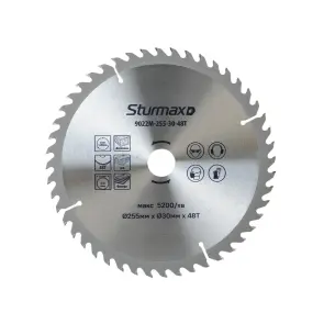 Sturmax 9022M-255-30-48T Диск пильный 255х30 мм 48 зубов по дереву №1