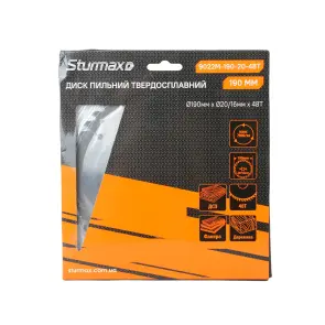 Sturmax 9022M-190-20-48T Диск пильный 190х20/16 мм 48 зубов по дереву №2