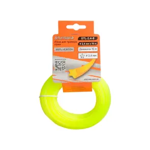 Sturmax GTL-2.4-8 Леска для триммера, звезда, 2,4 мм, 15 м №1