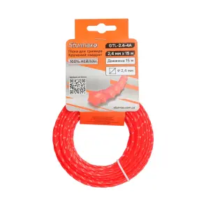 Sturmax GTL-2.4-4A Леска для триммера, крученый квадрат, 2,4 мм, 15 м №1