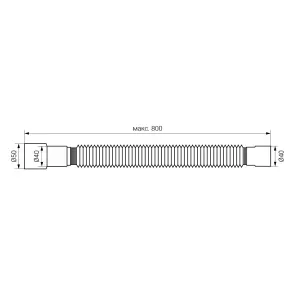Соединение гибкое для кухонной мойки Ø40x40/50мм 800мм TAU (9842839) №2