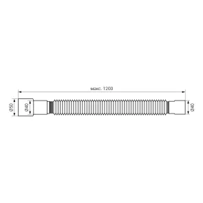 Соединение гибкое для кухонной мойки Ø40x40/50мм 1200мм TAU (9842838) №2