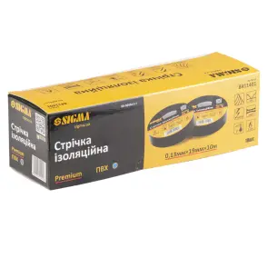 Лента изоляционная ПВХ (синяя) 0.13мм×19мм×10м Premium SIGMA (8411401) №3