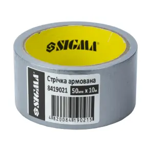 Стрічка армована (сіра) 50мм×10м SIGMA (8419021) №1