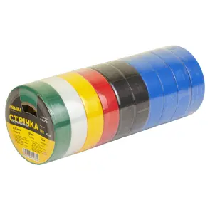 Стрічка ізоляційна ПВХ кольорова 0.13мм×19мм×20м (10шт) SIGMA (8413061) №1