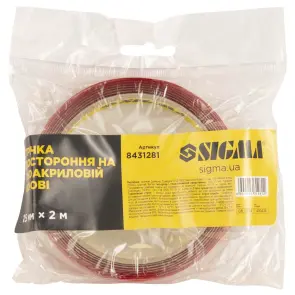 Стрічка двостороння на піноакриловій основі 15мм×2м SIGMA (8431281) №3