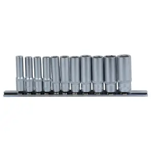 Набір насадок шестигранних подовжених 1/4" на планці 11шт CrV SIGMA (6003411) №1