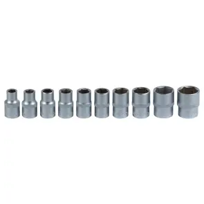Набір насадок шестигранних 1/2" на планці 10шт CrV SIGMA (6003681) №3