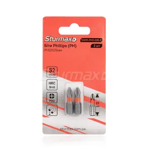 Sturmax 1041M-PH2-025-2 Биты S2 PH2x25 mm, 2шт №2