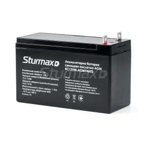 Sturmax BC12VM-AGM7AHT3 Аккумуляторная батарея свинцово-кислотная AGM 12B 7 Ач №2