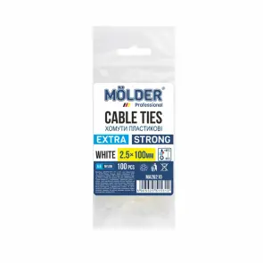 Хомути Molder пластикові білі 2,5x100, 100шт №1