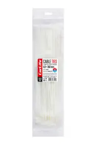 Хомуты CarLife пластиковые белые 4,8x350мм, 100шт №1