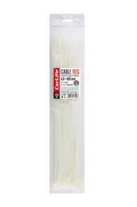 Хомуты CarLife пластиковые белые 4,8x400мм, 100шт №1