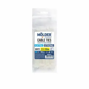 Хомуты Molder пластиковые белые 2,5x150, 100шт №1