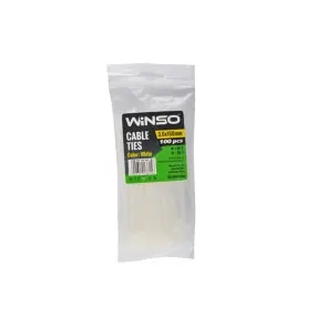 Хомуты Winso пластиковые белие 3,6x150, 100шт №1