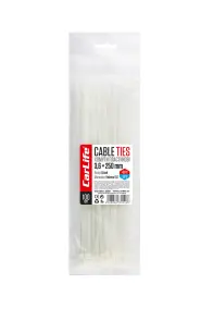 Хомуты CarLife пластиковые белые 3,6x250мм, 100шт №1