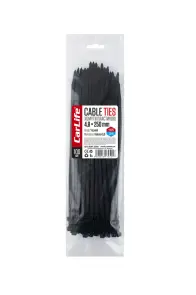 Хомути CarLife пластикові чорні 4,8x250мм, 100шт №1