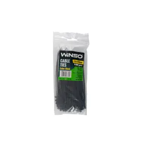 Хомуты Winso пластиковые черные 3,6x150, 100шт №1