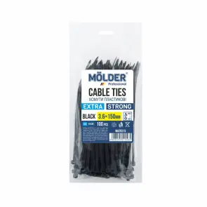 Хомуты Molder пластиковые черные 3.6x150, 100шт №1
