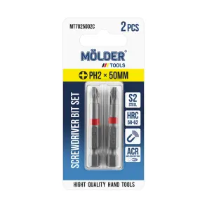 Набір біт Molder PH2x50мм 2шт (кольорове маркування) №1